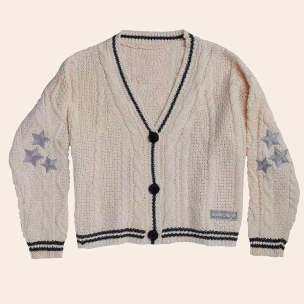 Taylor Swift ‘Cardigan’ Cream with Star Accents